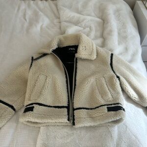 Zara white sherling moto jacket - worn once